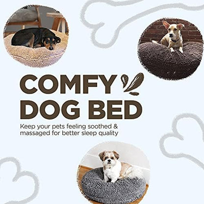 Soggy Doggy Super Snoozer round Dog Bed, Dark Chocolate, Medium 24"X24"X6"