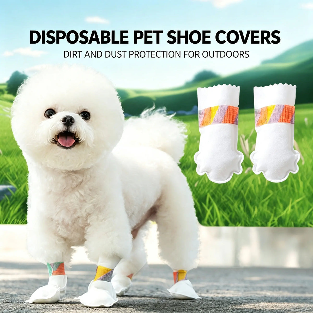 Protect Your Pup's Paws with Disposable Dog Boots – 20 Pack of Adjustable Pet Shoes for Indoor & Outdoor Adventures