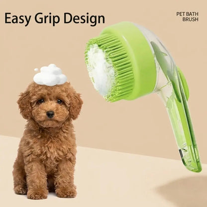 Transform Bath Time with the 2026 Universal 2-In-1 Pet Bath & Grooming Brush – Built-In Soap Dispenser for Effortless Cleaning and Gentle Massaging!