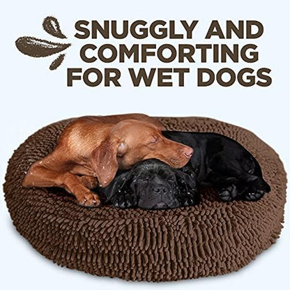 Soggy Doggy Super Snoozer round Dog Bed, Dark Chocolate, Medium 24"X24"X6"