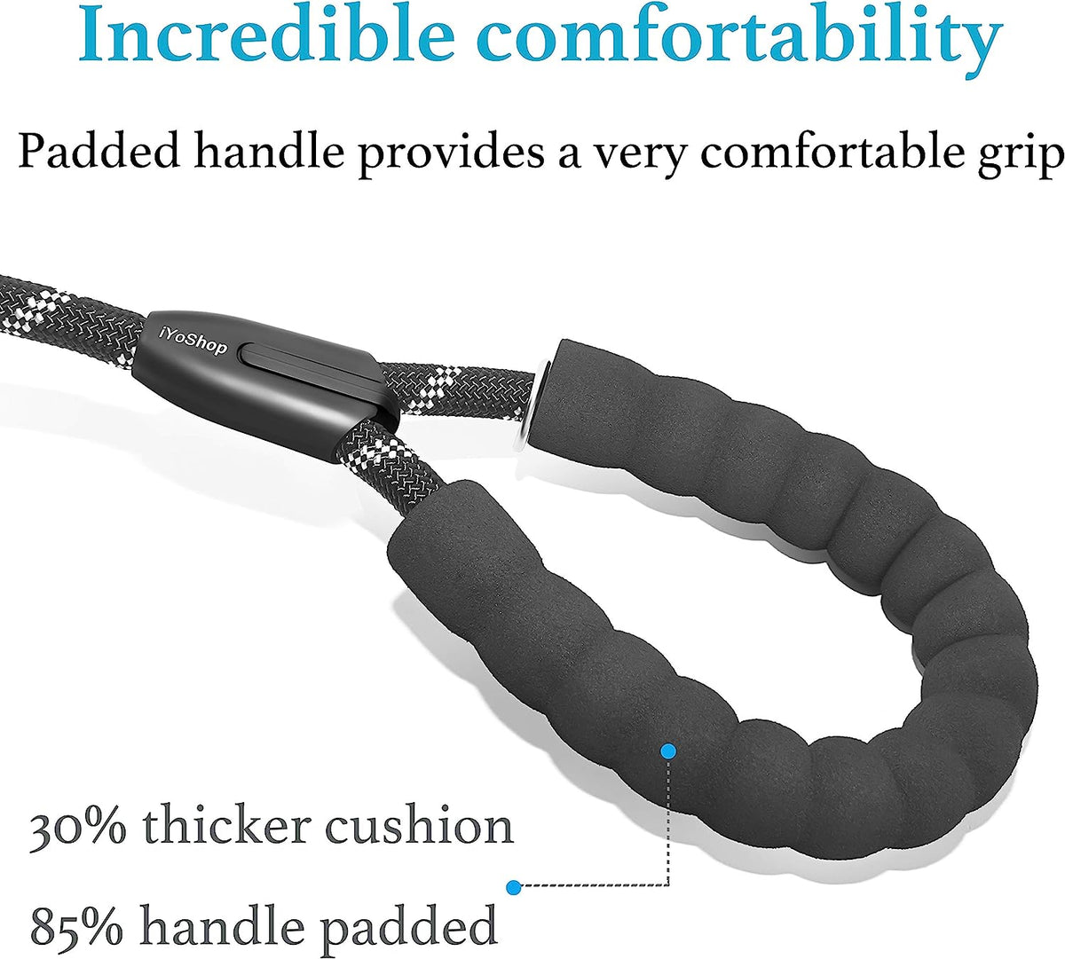 Durable Slip Lead Dog Leash, 1/2" X 6 FT, Black